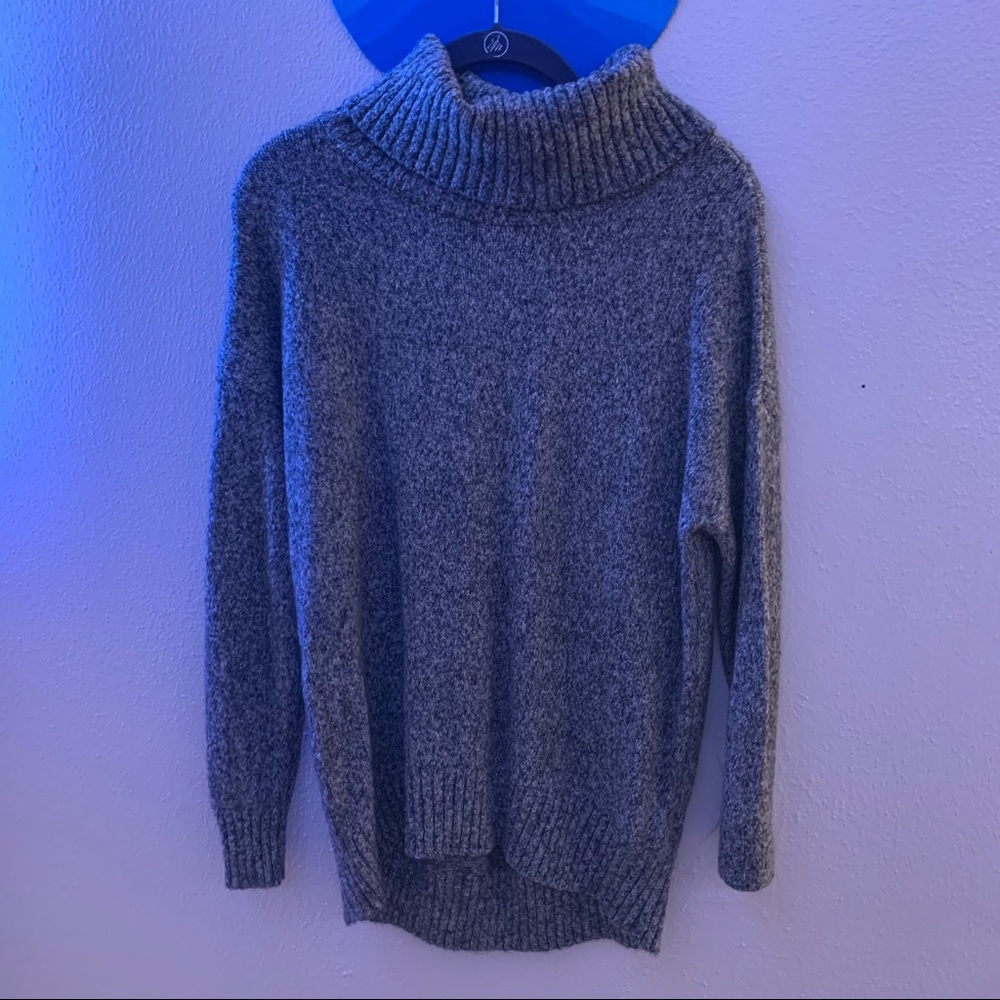 Gray Oversized Turtleneck Sweater- Old Navy